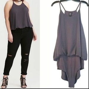 NEW TORRID Gray-Blue Bodysuit